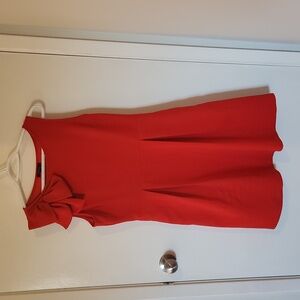 RW&CO ruby red dress with bow detail